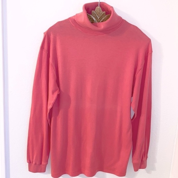 VINTAGE 90s Cucamonga Clothing Company Pink Long Sleeve Turtleneck Size Medium - Picture 1 of 4